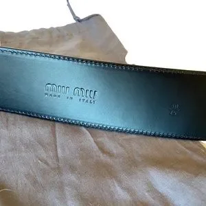Miu Miu | Accessories | Miu Miu Black Leather Wide Belt  display picture 1